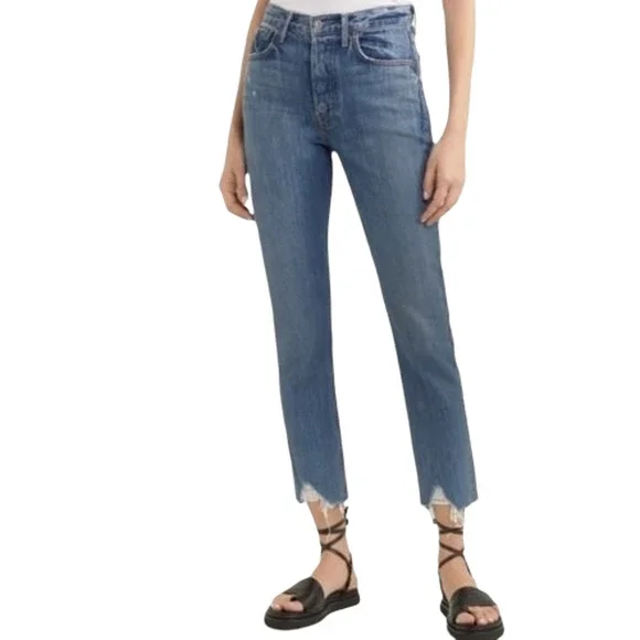 GRLFRND Karolina high rise skinny cropped jeans in Forget Me Never Size 29 NEW - Picture 4 of 8
